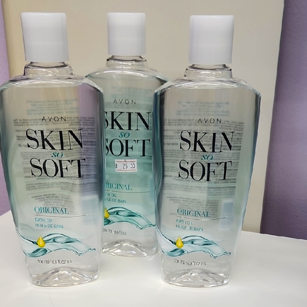 Avon Original Bath Oil Skin Soft Three 16oz Set